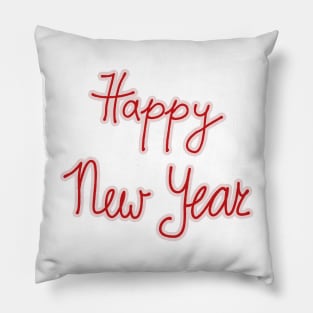 Happy New Year sign in RED Pillow