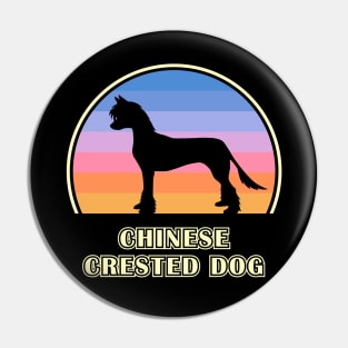 Chinese Crested Dog Vintage Sunset Dog Pin