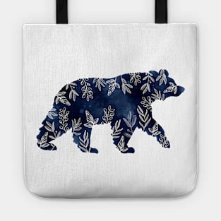 Indigo watercolor bear Tote