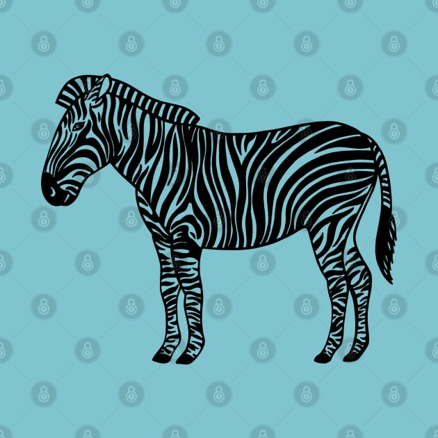 Zebra - hand drawn detailed animal design by Green Paladin