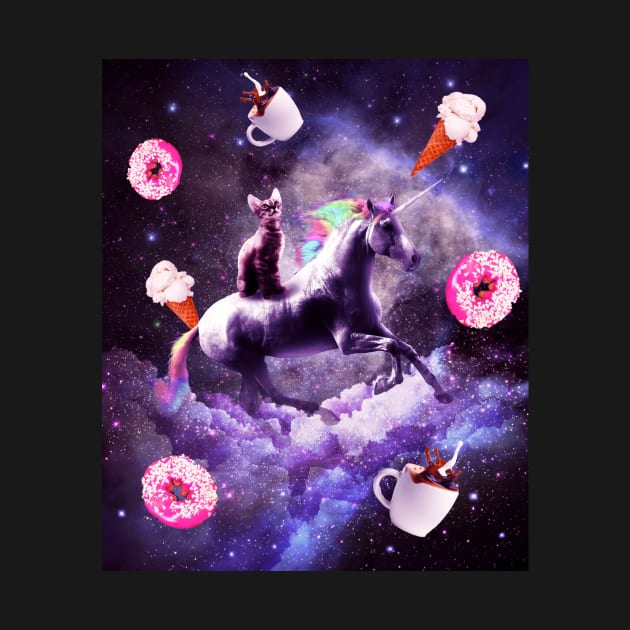 Outer Space Cat Riding Unicorn - Donut by Random Galaxy