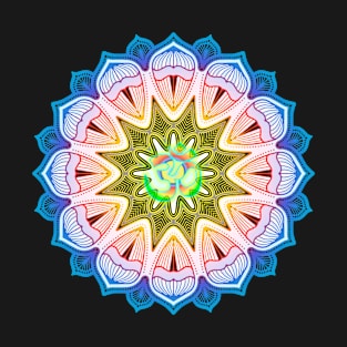 Mandala Geometry Fractal Sacred Yoga Art Mantra Good Vibe T-Shirt