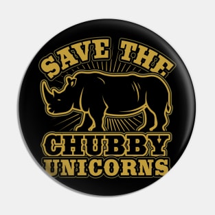 Save the Cubby Unicorns Funny Rhino Gift Pin