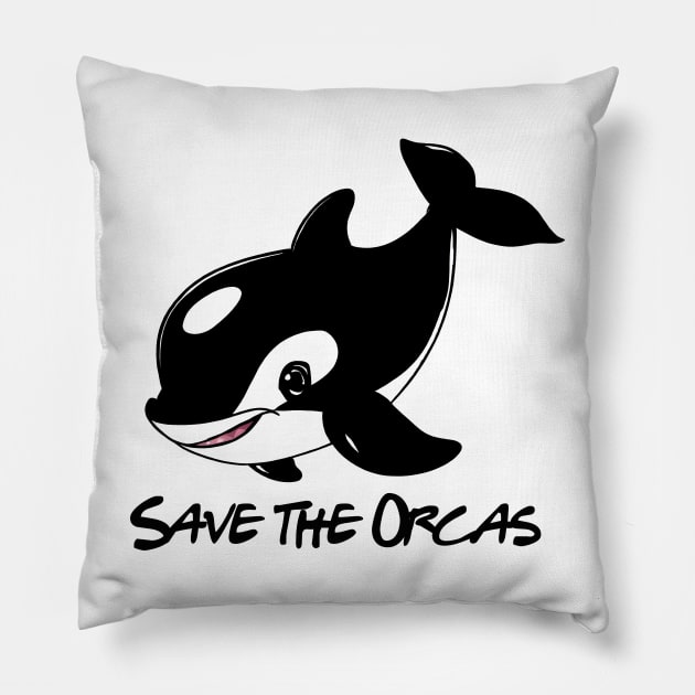 Save The Orcas Pillow by Cervezas del Zodiaco