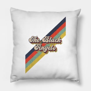 retro vintage color The Black Angels Pillow