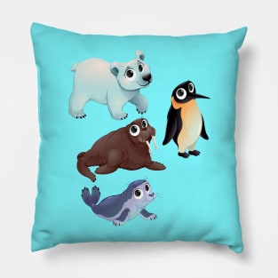 Cute Arctic Animals Pillow