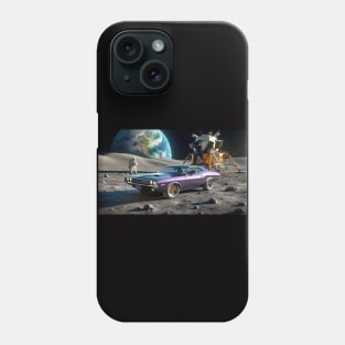 Plum Crazy Dodge Challenger on the Moon Phone Case