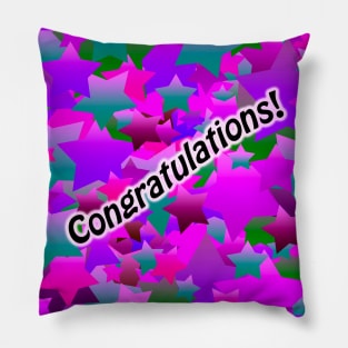 Congratulation Stars Purple Pillow