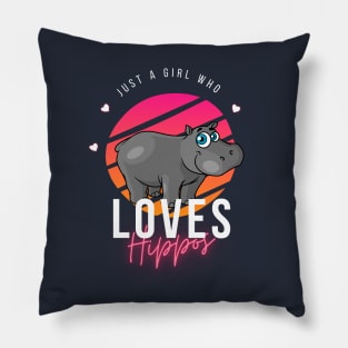 Just a Girl Who Loves Hippos Pillow