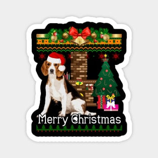 Ugly Christmas Sweater BEAGLES Magnet