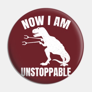 Unstoppable t rex Trex Vector White Pin