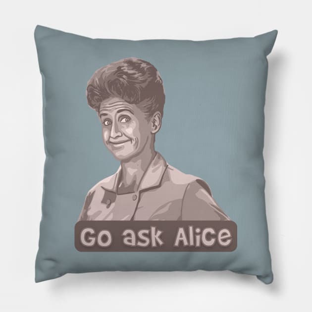 Go Ask Alice Pillow by Slightly Unhinged