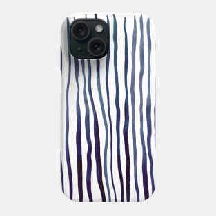 Vertical watercolor lines - indigo Phone Case