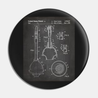 Toilet Plunger Patent - Housewarming Bathroom Art - Black Chalkboard Pin