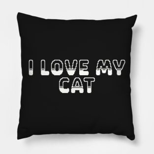 I love My Cat Video Game Graphic White Pillow