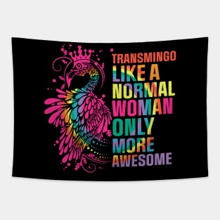 Transmingo Funny Flamingo LGBT LGBTQ Rainbow Tapestry