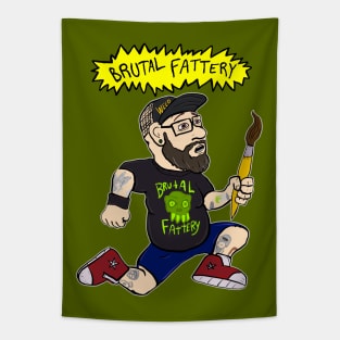 Brutal Fattery Paintbrush Man Tapestry