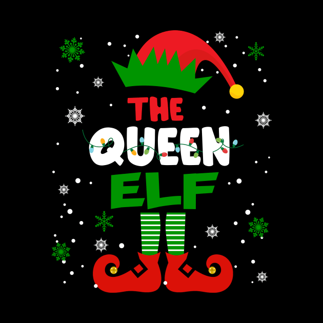 Queen Elf Christmas Funny Family Pajama Matching Xmas by Audell Richardson