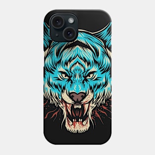 blue tiger head illustration Phone Case