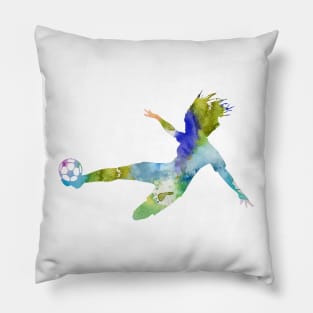 Female Soccer Player Pillow