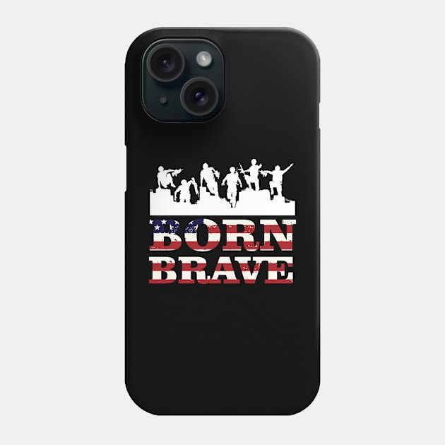 Born Brave American map and Flag, 4th of July, happy independence day God Bless America Phone Case by SweetMay