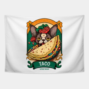 Taco Cattaco Tacocat Cinco De Mayo Funny Floral Cat Lover Mexican Fiesta Tapestry