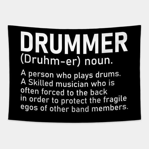 Drummer A Person Who Plays Drums Funny Drummer Gift Tapestry by DragonTees