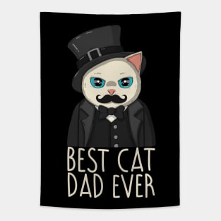 Best Cat Dad Ever White Version Tapestry