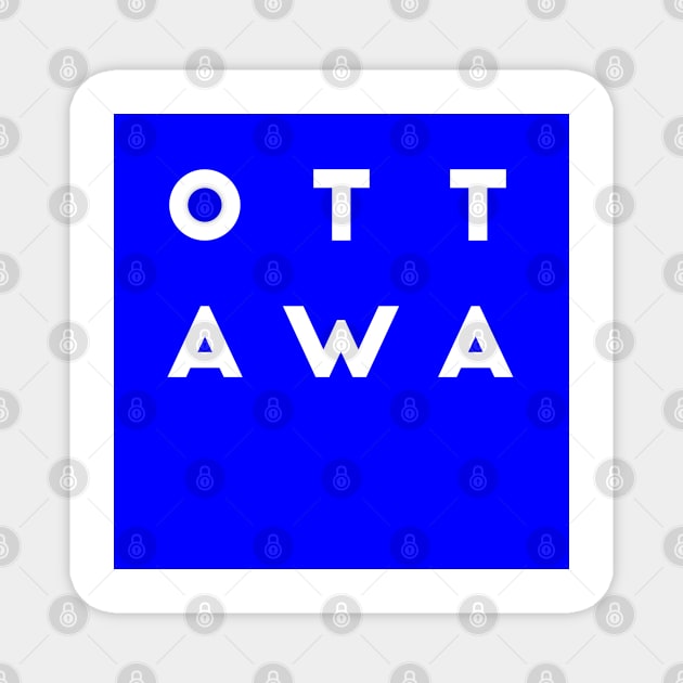 Ottawa | Blue square, white letters | Canada Magnet by Classical