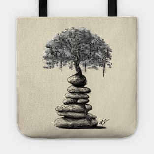 Fleeting Harmony Black and White Tote