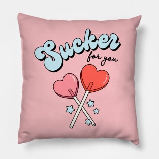 Sucker For You Lollipop  Valentines Day Heart Candy Pillow