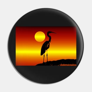 Sunset egret Pin