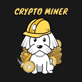 Cute white dog is a crypto miner T-Shirt