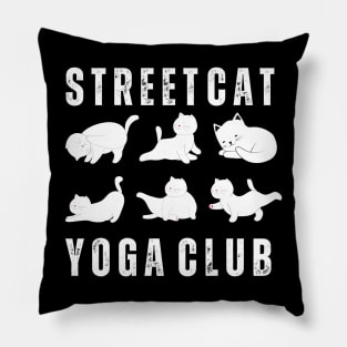 streets cats yoga club Pillow