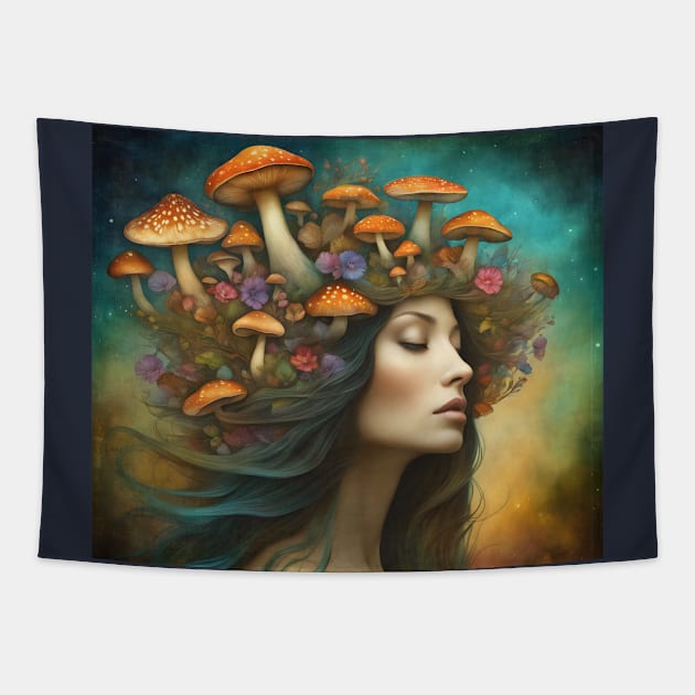 Mushroom Head Tapestry by PurplePeacock