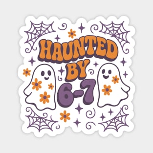 Haunted by 6–7 Distressed Ghost Math Halloween Graphic Magnet