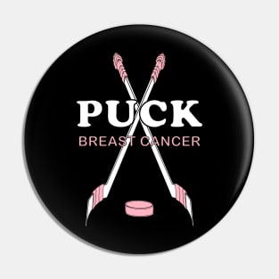 Cancer Awareness Hockey PUCK BREAST CANCER! Pin