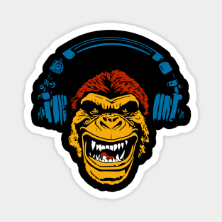 gorilla in the headphones Magnet