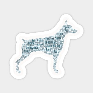 Dog Doberman Animal Pet Text Word Cloud Magnet