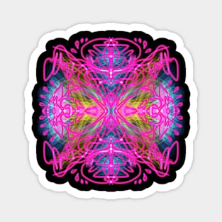 Neon mandala art Magnet