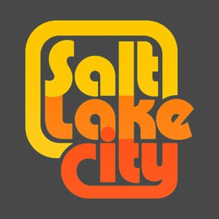 Salt Lake City, Utah | Retro Block | Sunset T-Shirt