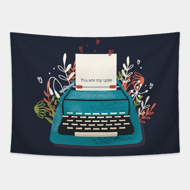 Typewriter You Are My Type Tapestry by Mako Design 