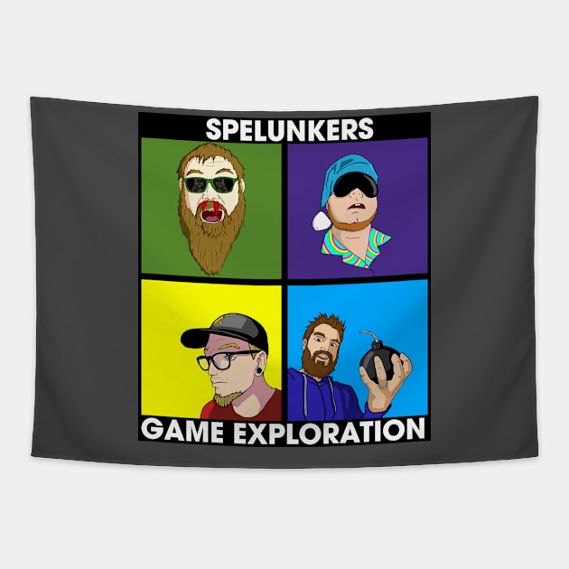 Spelunkers Squad Tapestry by TimeBombTom