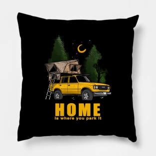 Yellow Land Cruiser - Home is where you park it Land Cruiser Pillow