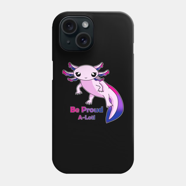 Bisexual Pride Axolotl (With Eyelashes) Phone Case by WulfieTees