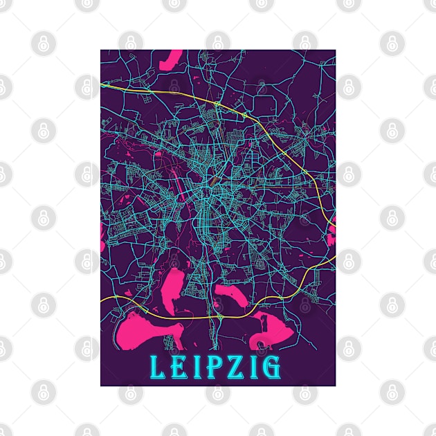 Leipzig Neon City Map by tienstencil