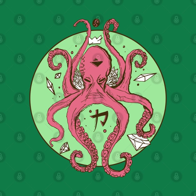 Pink Mint Crown Octopus by kenallouis