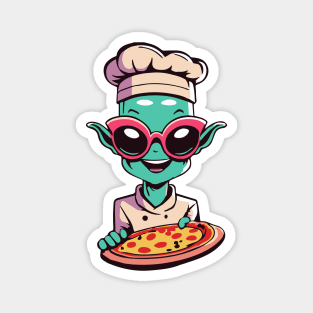 Extraterrestrial Pizza Chef Magnet