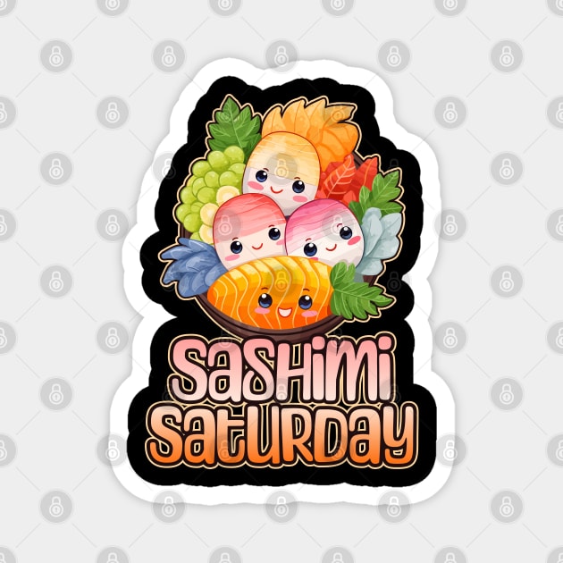 Sashimi Saturday Foodie Design Magnet by DanielLiamGill