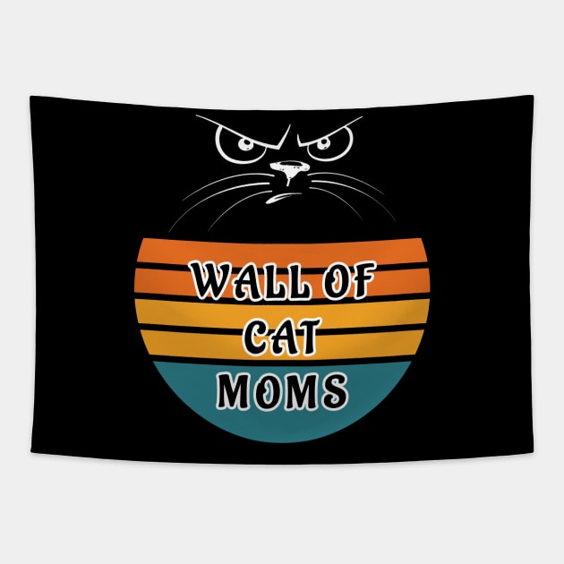 Wall of Cat Moms Tapestry by coloringiship